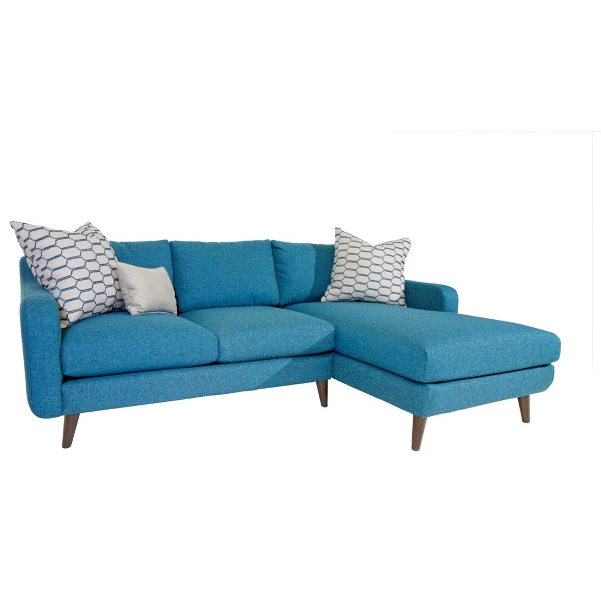 Jonathan Louis Leo MidCentury Modern Sectional Sofa with Splayed Legs